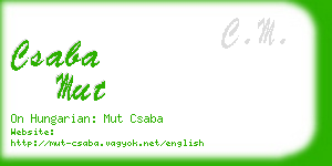 csaba mut business card